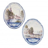 PAIR OF MAKKUM POLYCHROME DELF