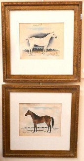 PAIR OF MAMMOO WATERCOLORS OF