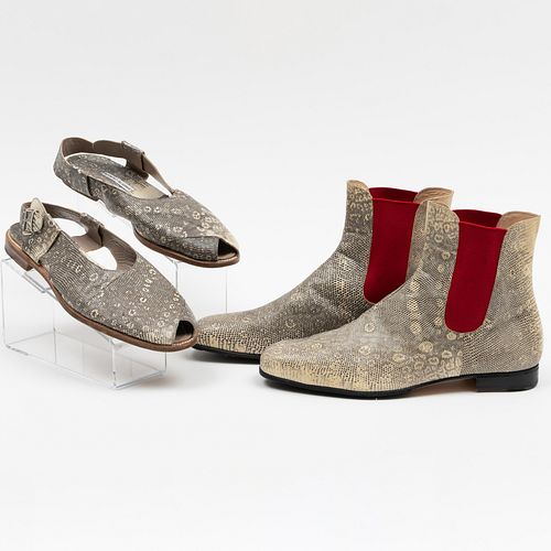 PAIR OF MANOLO BLAHNIK REPTILE SKIN