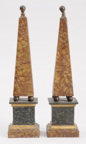 PAIR OF MARBELIZED TÃƒâ€LE PE