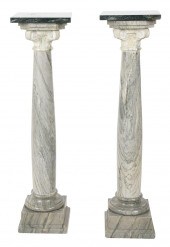 PAIR OF MARBLE COLUMNAR PEDEST