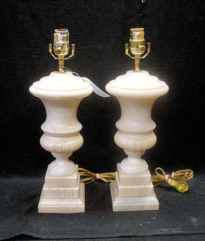Pair of Marble Lamps. From a