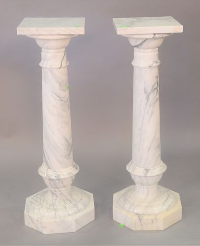 PAIR OF MARBLE PEDESTALS, HT.