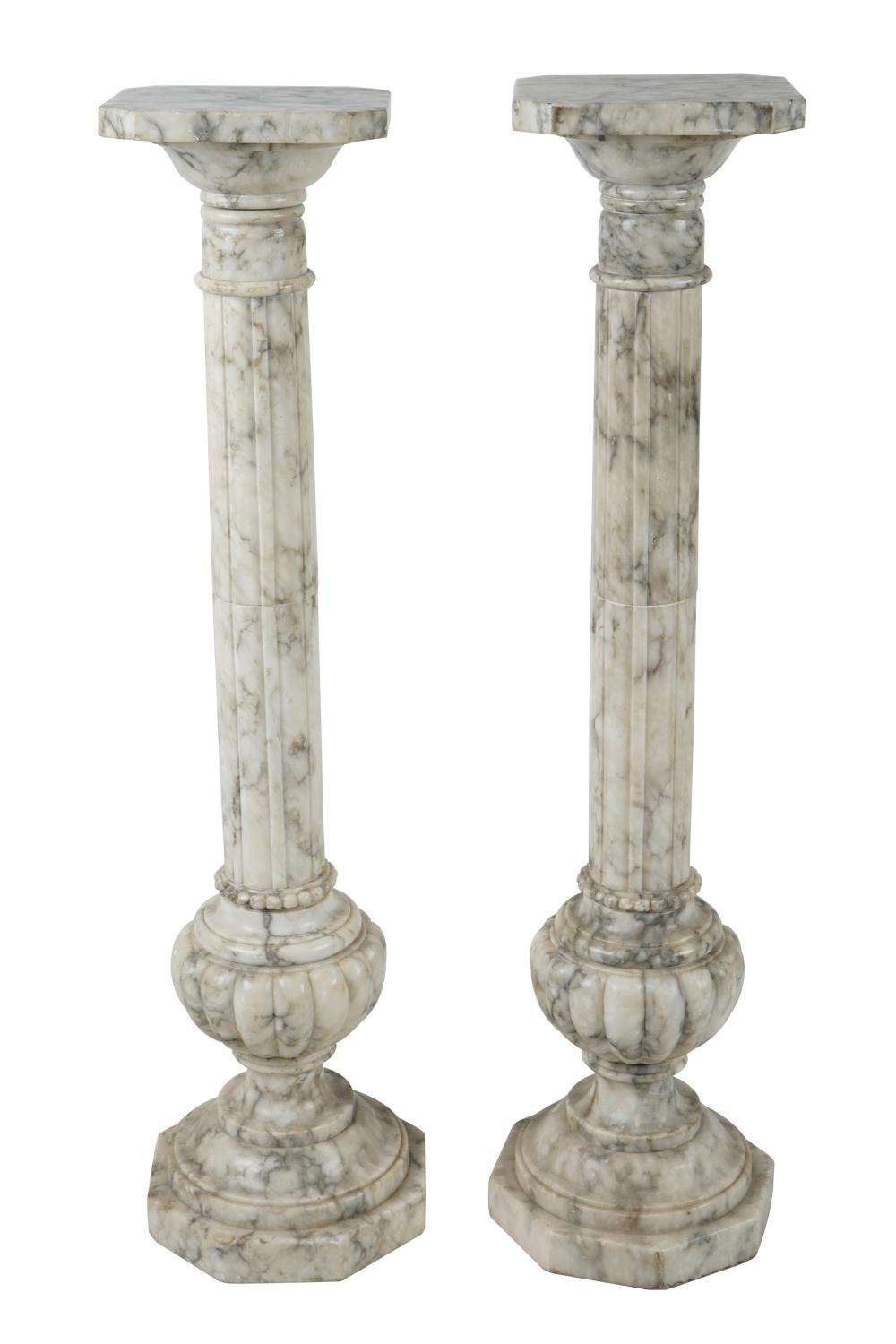 PAIR OF MARBLE PEDESTALSeach