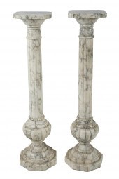 PAIR OF MARBLE PEDESTALSeach m