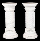 PAIR OF MARBLE PEDESTALSPAIR O