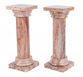 PAIR OF MARBLE PEDESTALSPAIR O