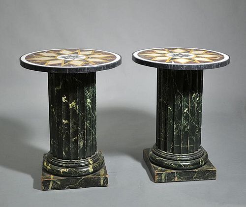 PAIR OF MARBLE TOP STANDSMost