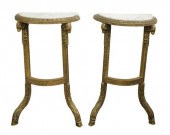 PAIR OF MARBLE TOP WALL MOUNTE