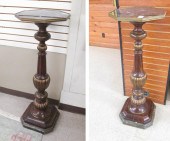 PAIR OF MARBLE-TOP WOOD FLOOR