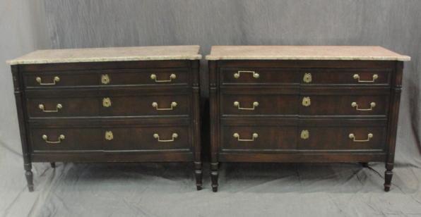 Pair of Marbletop Louis XVI Style 2