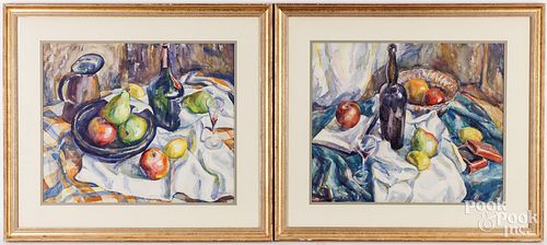 PAIR OF MARIAN HARRIS WATERCOLOR