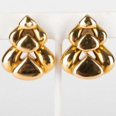 PAIR OF MARINA B 18K GOLD PEND