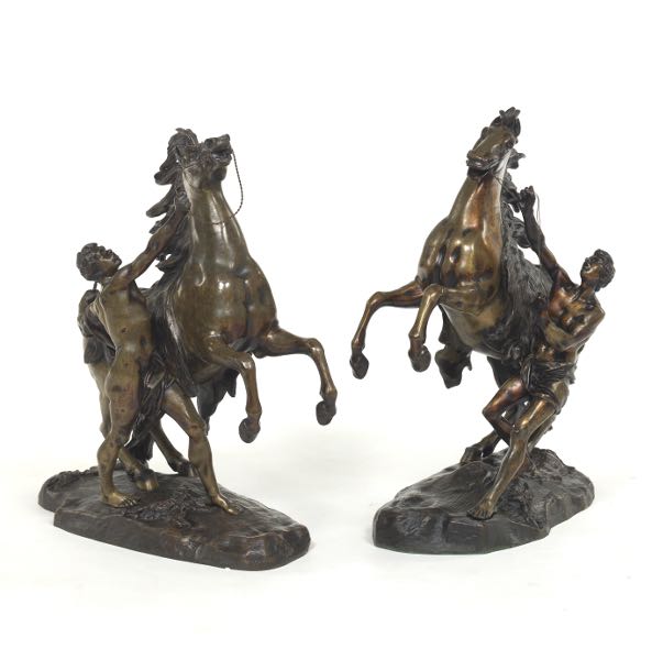 PAIR OF MARLY HORSES  8 ½" thick