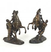 PAIR OF MARLY HORSES  8 ½" thi