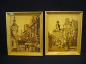 Pair of Marquetry Plaques vill