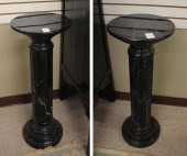 PAIR OF MARQUINA BLACK MARBLE
