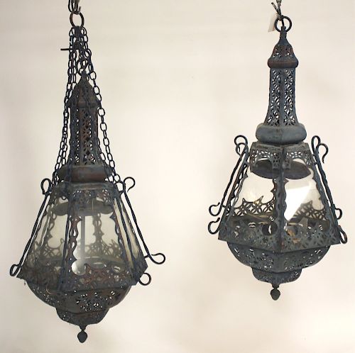 PAIR OF MARRAKECH BLUE PAINTED