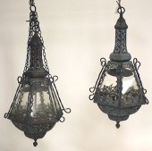 PAIR OF MARRAKECH BLUE PAINTED