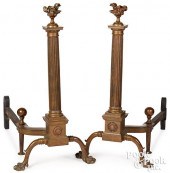 PAIR OF MASSIVE BRONZE ANDIRON