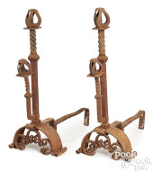 PAIR OF MASSIVE WROUGHT IRON C