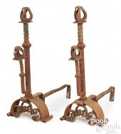 PAIR OF MASSIVE WROUGHT IRON C