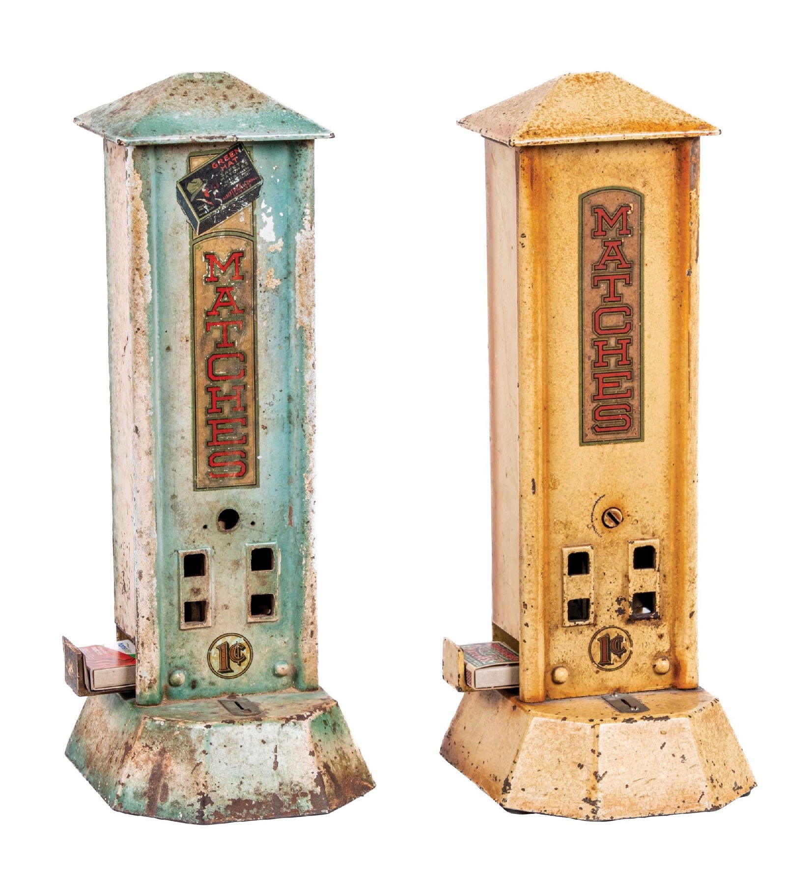 PAIR OF MATCH VENDING MACHINESC.