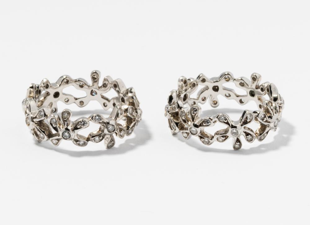 PAIR OF MATCHING PLATINUM AND