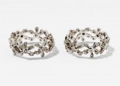 PAIR OF MATCHING PLATINUM AND