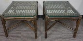 PAIR OF MCGUIRE BAMBOO GLASS T