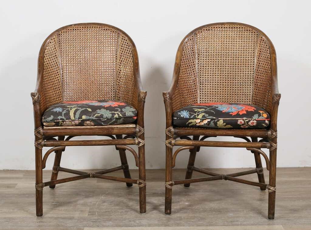 PAIR OF MCGUIRE FAUX BAMBOO AND