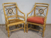PAIR OF MCGUIRE RATTAN ARMCHAI