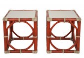 PAIR OF MCGUIRE RED PAINTED EN