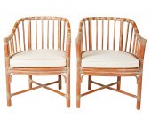 PAIR OF MCGUIRE RED-PAINTED RA