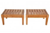 PAIR OF MCGUIRE TEAK OTTOMANSm