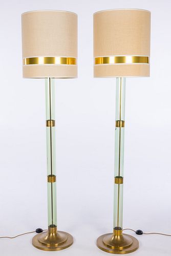PAIR OF MCM ACRYLIC &AMP; BRASS