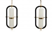 PAIR OF MCM BRASS AND TUBE SCO