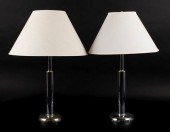 PAIR OF MCM CHROME TIERED TABL