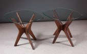 PAIR OF MCM GLASS-TOP 'JACKS'