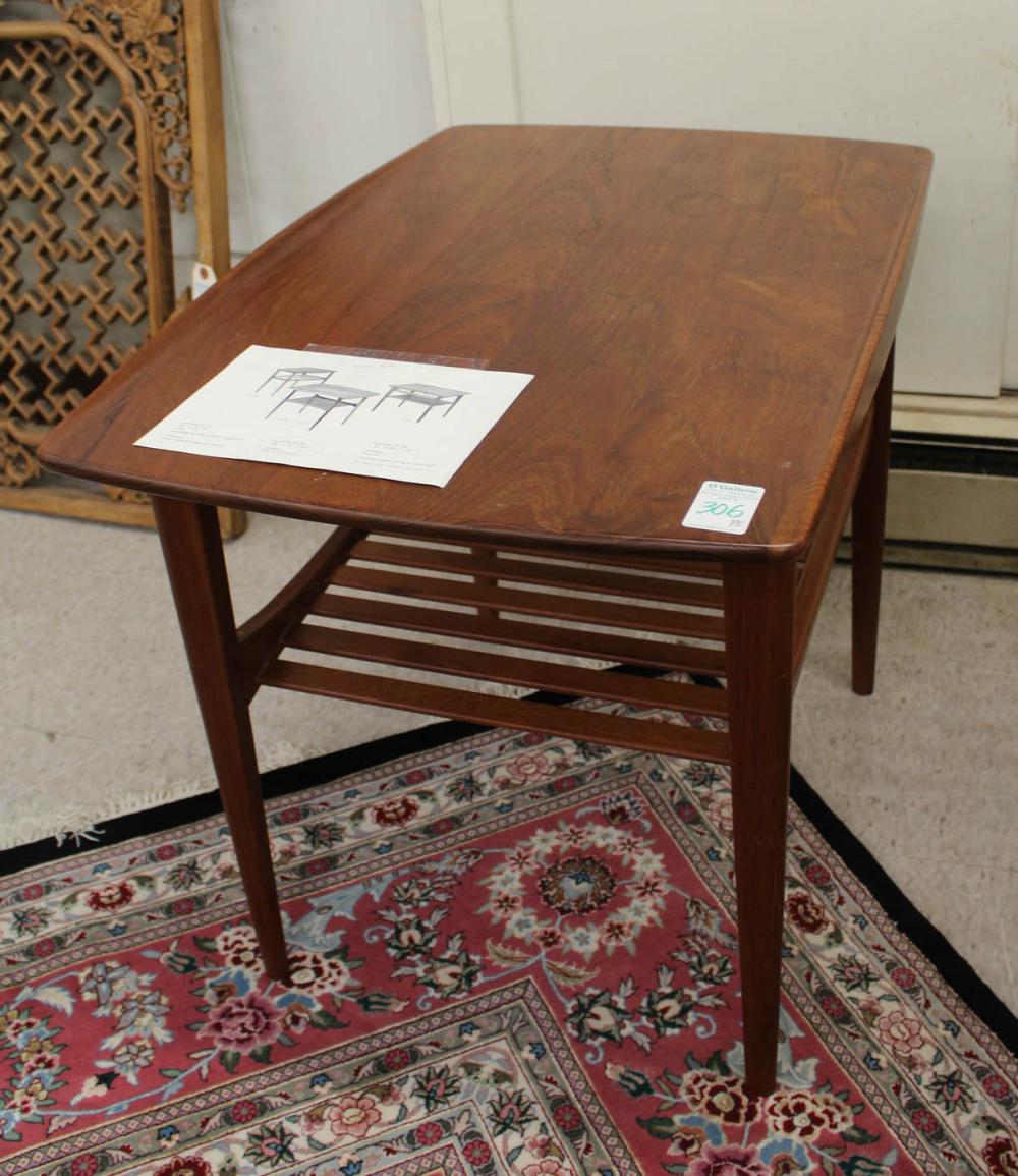 PAIR OF MCM RECTANGULAR TEAK END