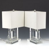 PAIR OF MCM STYLE CLEAR CRYSTA