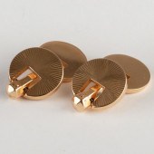 PAIR OF MECAN 18K GOLD DISC CU