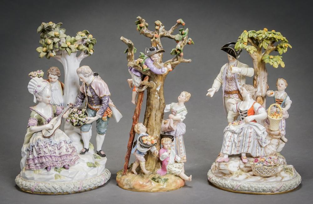 PAIR OF MEISSEN ALLEGORICAL FIGURAL