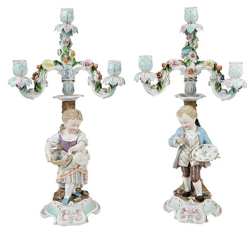 PAIR OF MEISSEN CANDELABRA WITH