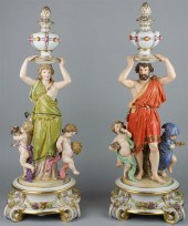 PAIR OF MEISSEN FIGURAL GROUPS