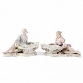 PAIR OF MEISSEN FIGURAL SWEET
