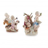 PAIR OF MEISSEN FIGURE GROUPS