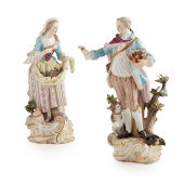 PAIR OF MEISSEN FIGURES OF A S