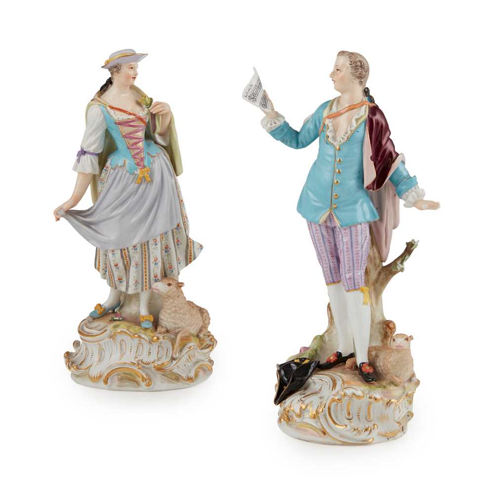 PAIR OF MEISSEN FIGURES OF A