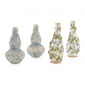 PAIR OF MEISSEN FLORAL ENCRUST